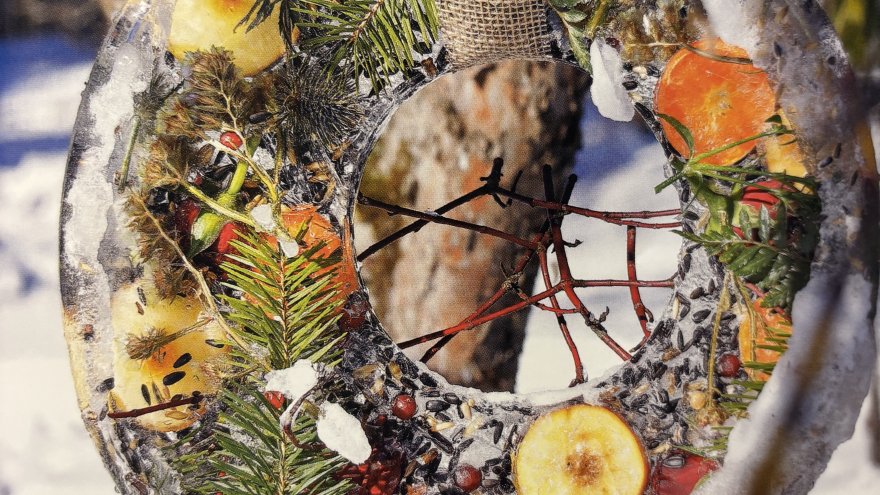 Jääst pärg on aia ehteks