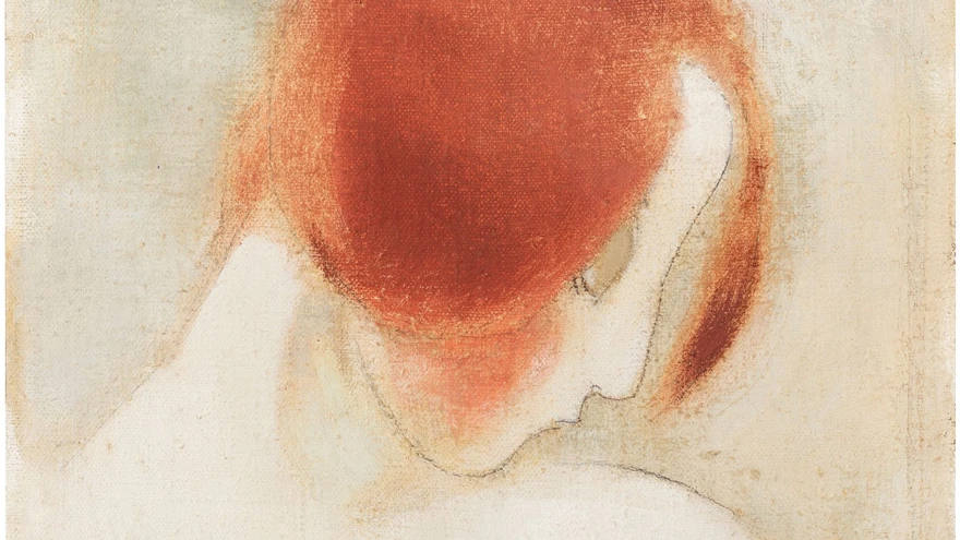 Helene Schjerfbeck (1862–1946). Punapea II. 1915. Õli. Gösta Serlachiuse kunstifond.