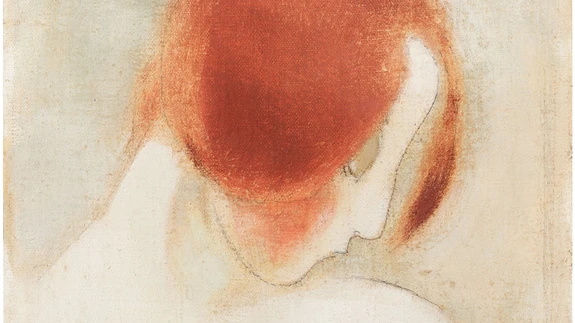 Helene Schjerfbeck (1862–1946). Punapea II. 1915. Õli. Gösta Serlachiuse kunstifond.