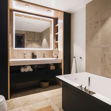 Avaras vannitoas on kõik põhjalikult läbi mõeldud nii funktsionaalse kui ka esteetilise poole pealt.